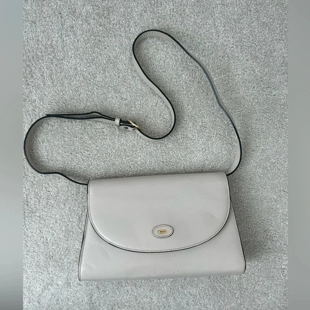 Vintage Bally Flap Bag (Cream)